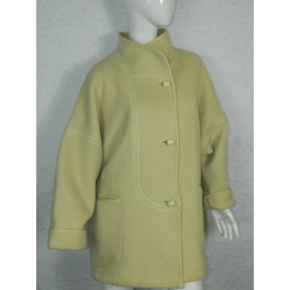 PIRETTA Finland Jacket Ivory Pea Coat Wool Oversize Slouchy Size 40 UK 14 USA 12 - Picture 9 of 9